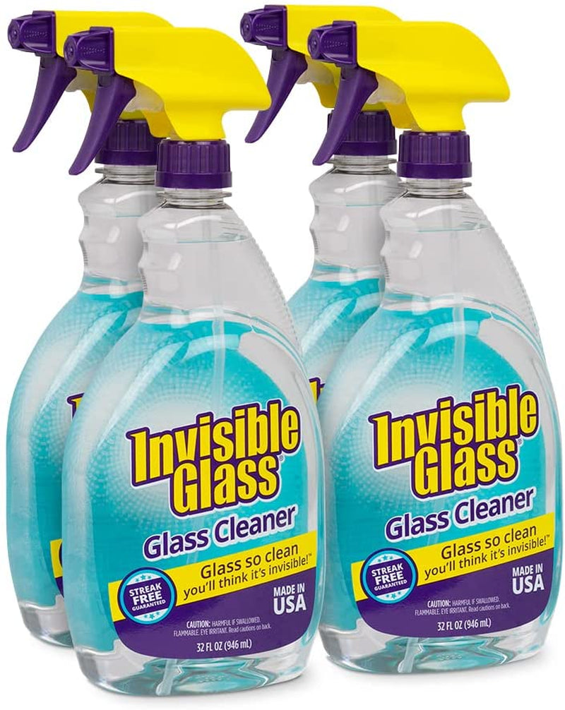 92194-4PK Premium Glass and Window Cleaner Spray – Cleans Glass, Windows, Mirrors, Shower Doors, and More – Streak-Free, Ammonia-Free, Tint-Safe – 32 Fl Oz (Pack of 4)