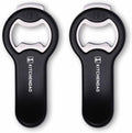 2 in 1 Magnetic Beer Bottle Opener for Fridge and RV with Cap Catcher - Pop Can Soda Can Opener, Stick to Refrigerator for Easy Storage with Magnet, Gift for Men Husband Father- 2 Pack