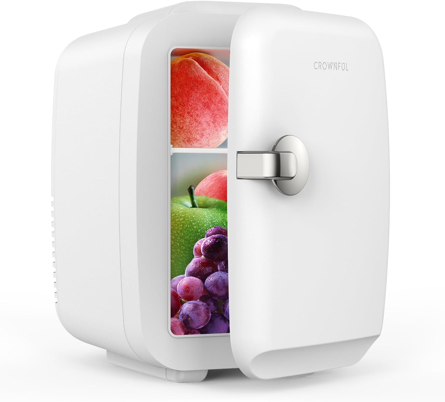 Mini Fridge, 4 Liter/6 Can Portable Cooler and Warmer Personal Refrigerator for Skin Care, Cosmetics, Beverage, Food,Great for Bedroom, Office, Car, Dorm, ETL Listed (White)