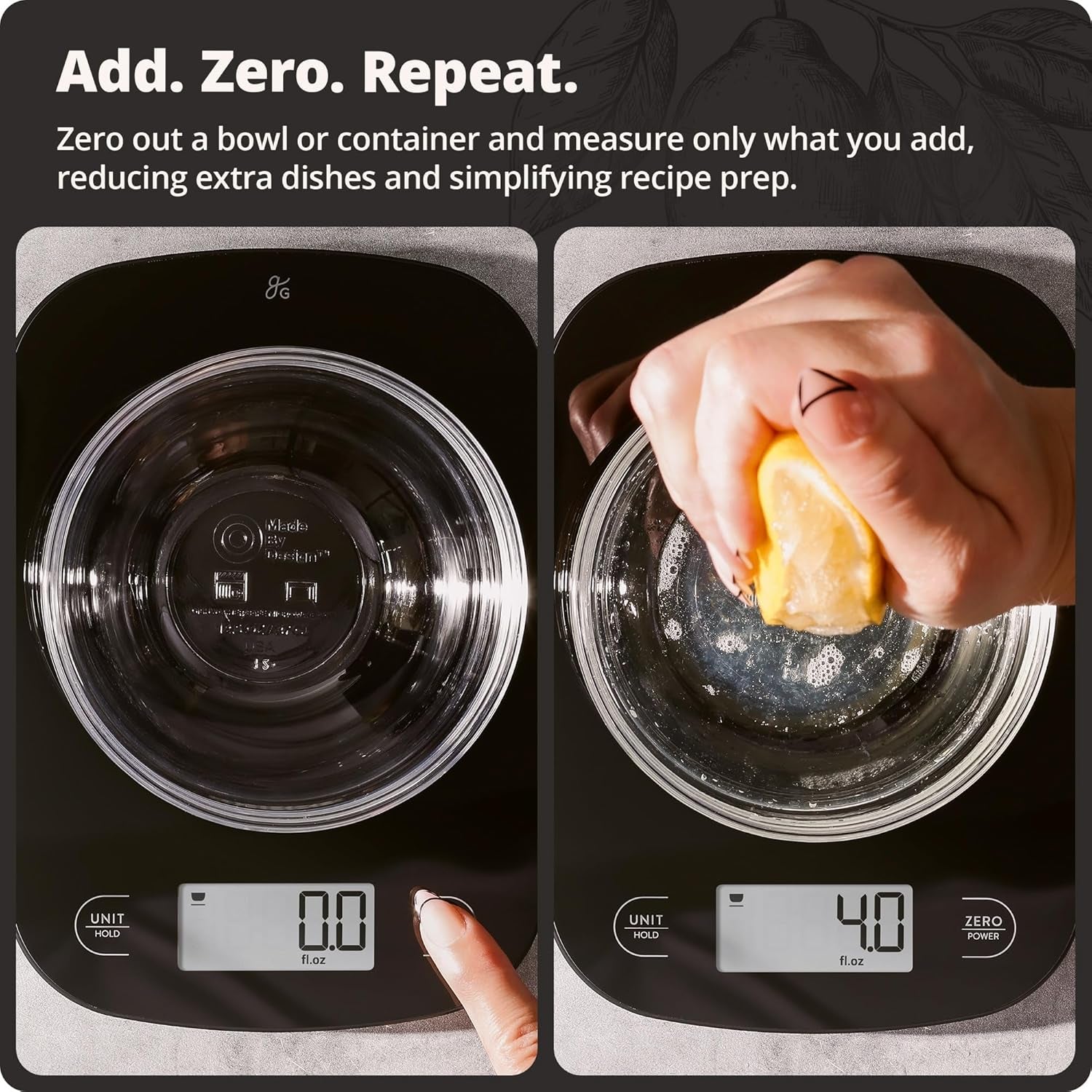 Food Scale – Digital Kitchen Scale, 1G Precision, Easy-Tare & Quick Conversion, Slim Compact Design, Durable & Portable | Ideal for Cooking, Baking & Meal Prep (Glass, Black)