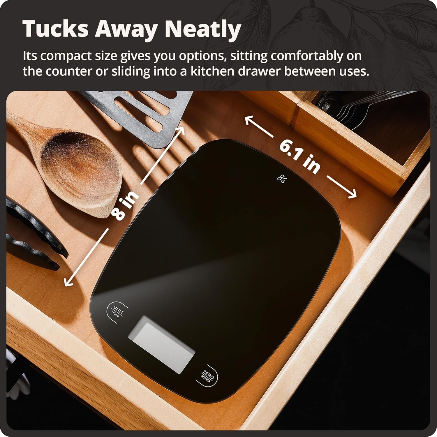 Food Scale – Digital Kitchen Scale, 1G Precision, Easy-Tare & Quick Conversion, Slim Compact Design, Durable & Portable | Ideal for Cooking, Baking & Meal Prep (Glass, Black)